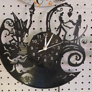 Nightmare Before Christmas 7 Color Rgb Lights Vinyl Record Wall Clock